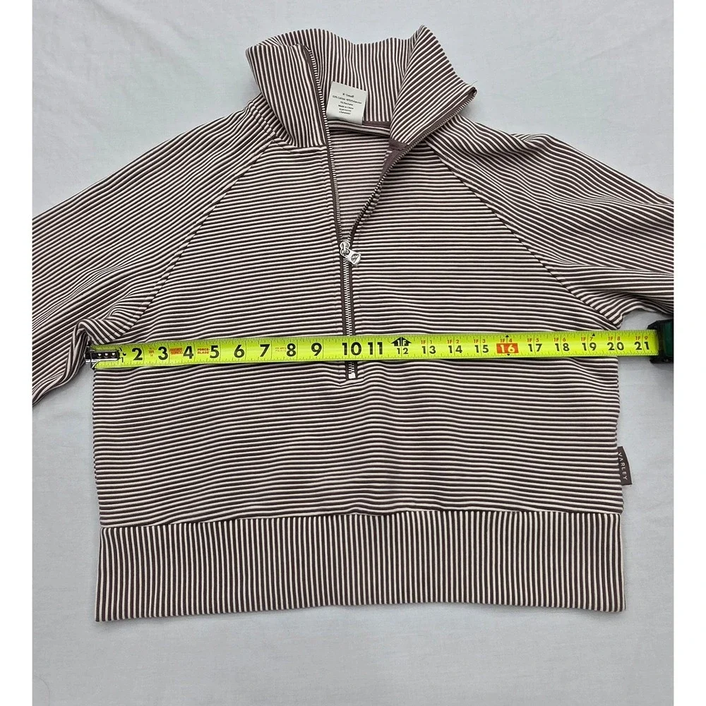 Varley Women XS Milano Half Zip Sweat 2.0 Striped Ottoman Pullover VAR02122 - Picture 7 of 8